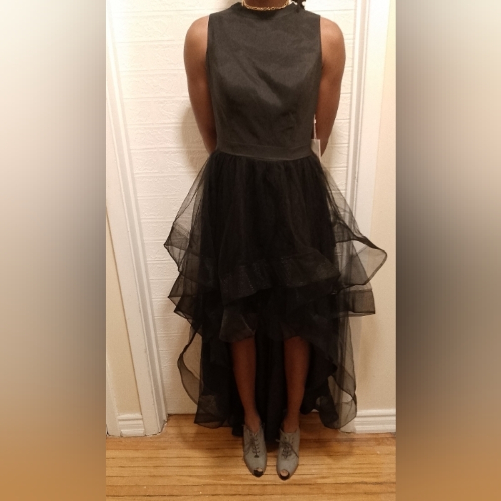 TS Couture Chic Black High Low Dress